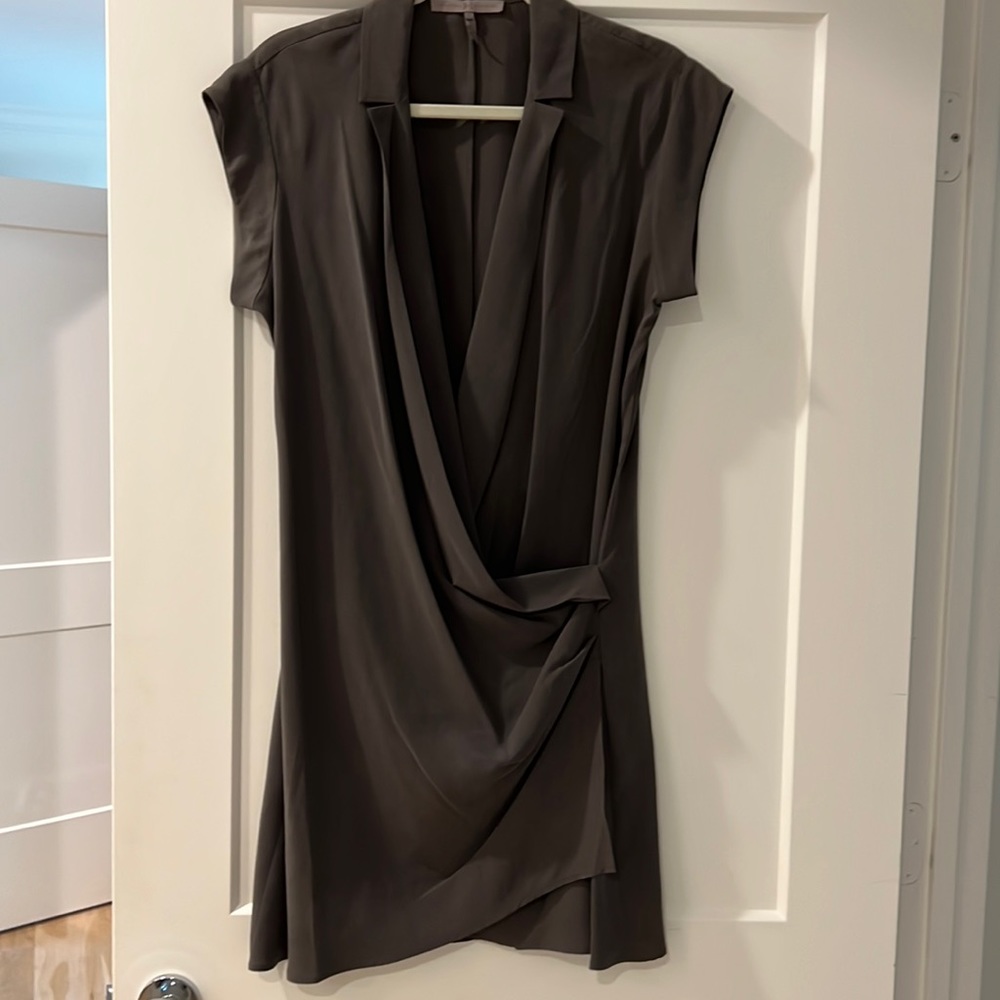 Halston Heritage Grey Silk Dress